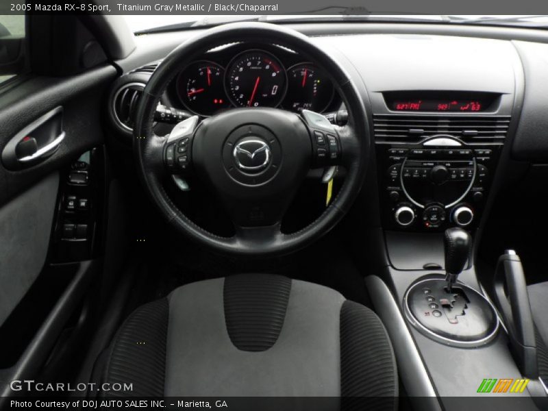 Titanium Gray Metallic / Black/Chaparral 2005 Mazda RX-8 Sport