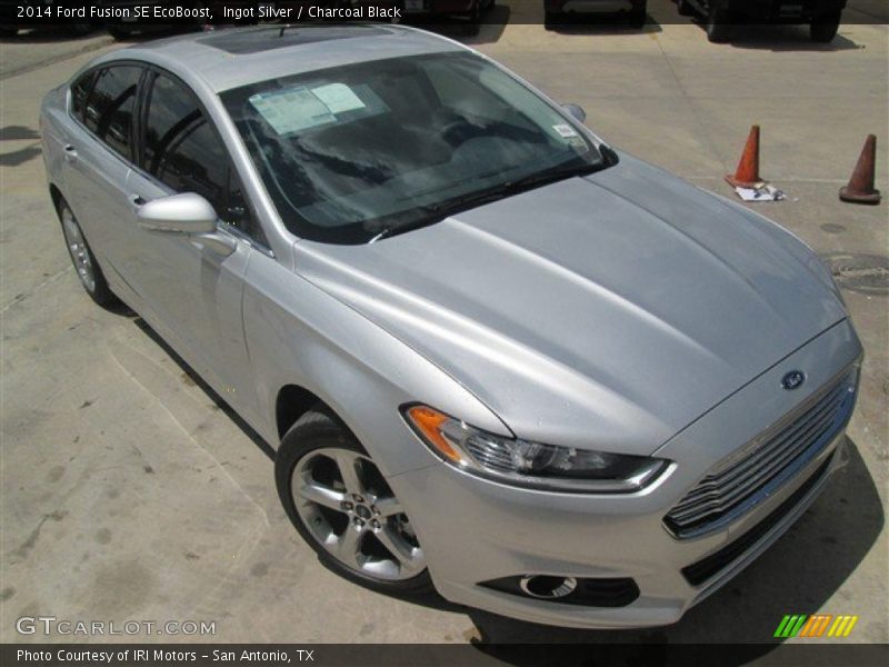 Ingot Silver / Charcoal Black 2014 Ford Fusion SE EcoBoost
