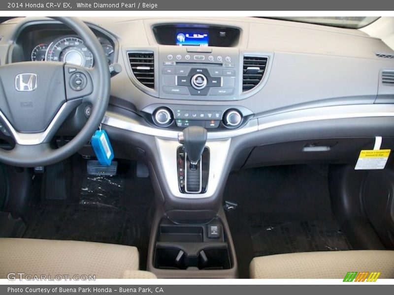 White Diamond Pearl / Beige 2014 Honda CR-V EX