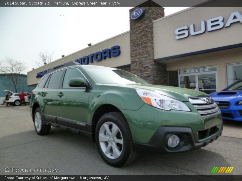 Cypress Green Pearl / Ivory 2014 Subaru Outback 2.5i Premium