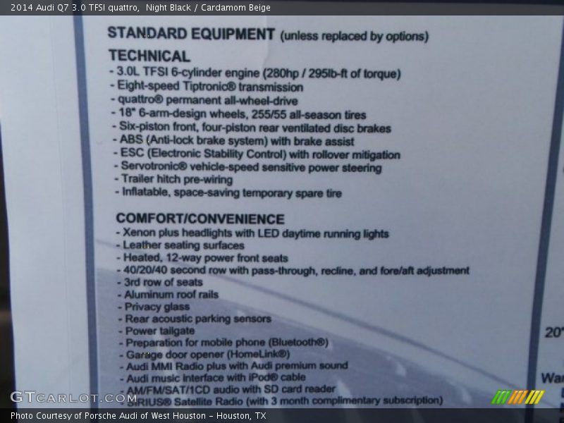 Night Black / Cardamom Beige 2014 Audi Q7 3.0 TFSI quattro