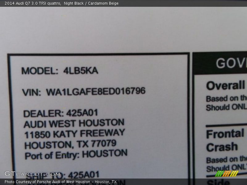 Night Black / Cardamom Beige 2014 Audi Q7 3.0 TFSI quattro