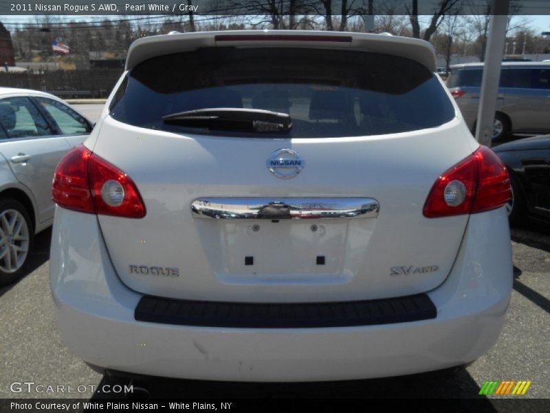 Pearl White / Gray 2011 Nissan Rogue S AWD