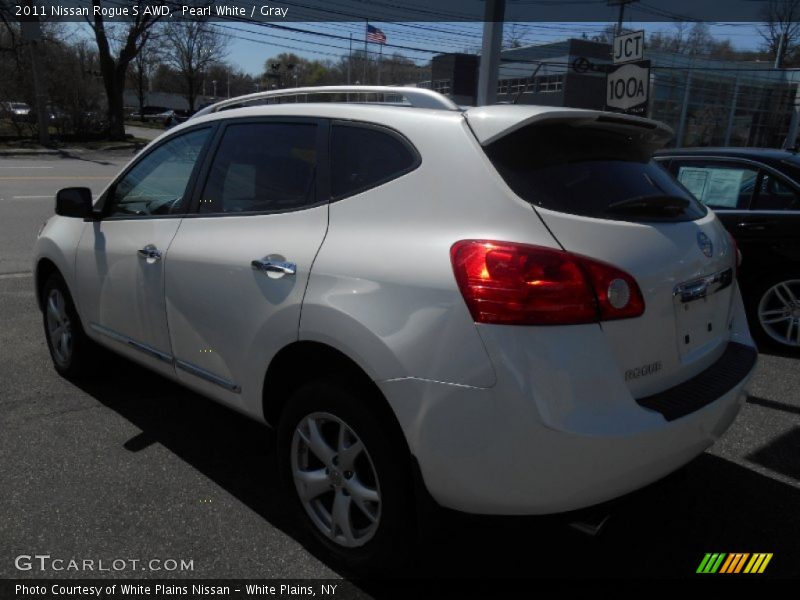 Pearl White / Gray 2011 Nissan Rogue S AWD