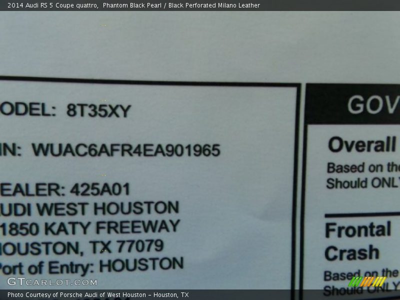 Phantom Black Pearl / Black Perforated Milano Leather 2014 Audi RS 5 Coupe quattro