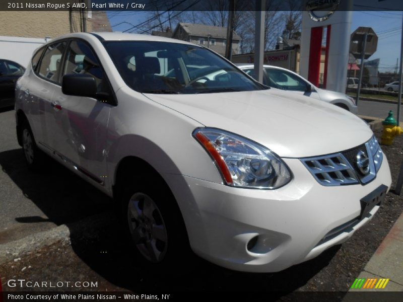 Pearl White / Gray 2011 Nissan Rogue S AWD