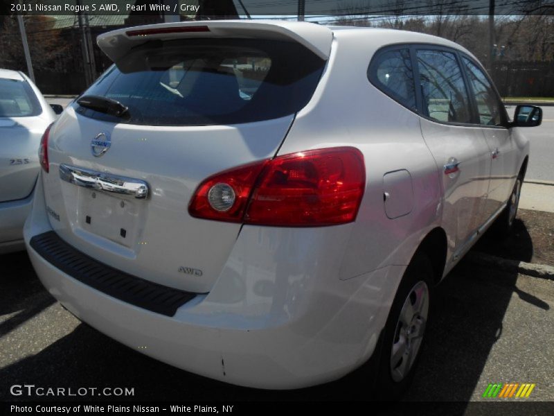 Pearl White / Gray 2011 Nissan Rogue S AWD