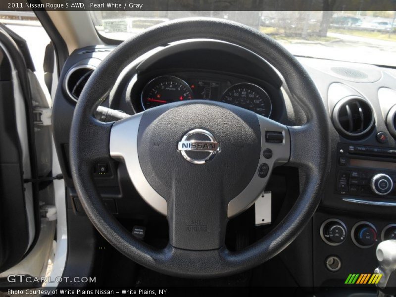 Pearl White / Gray 2011 Nissan Rogue S AWD