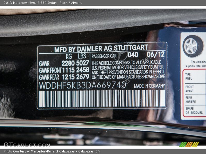 Black / Almond 2013 Mercedes-Benz E 350 Sedan