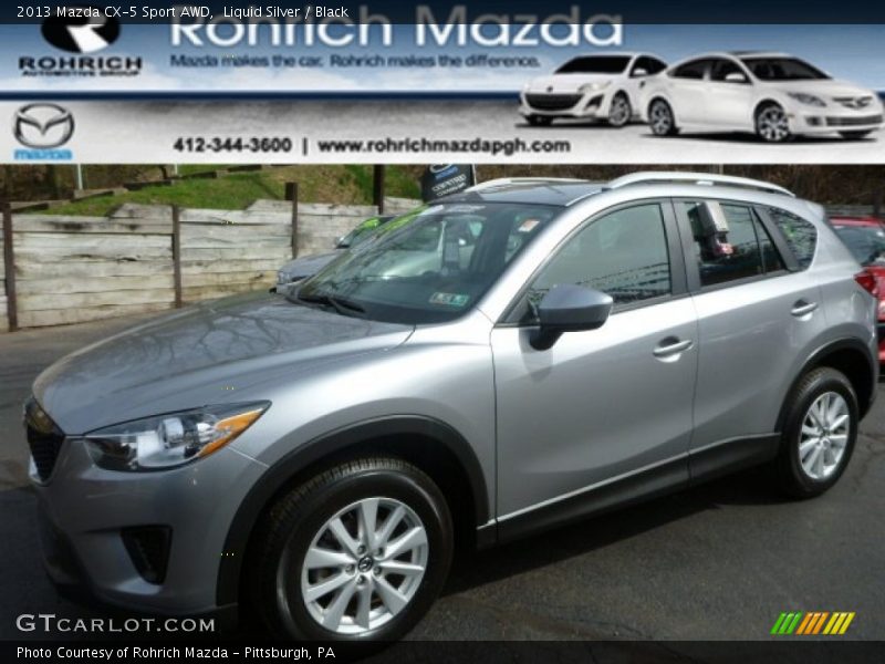 Liquid Silver / Black 2013 Mazda CX-5 Sport AWD