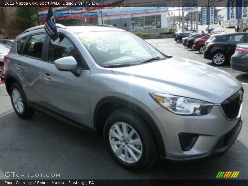Liquid Silver / Black 2013 Mazda CX-5 Sport AWD