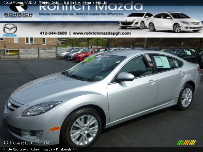 Brilliant Silver Metallic / Black 2010 Mazda MAZDA6 i Touring Sedan