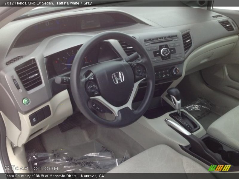 Taffeta White / Gray 2012 Honda Civic EX Sedan