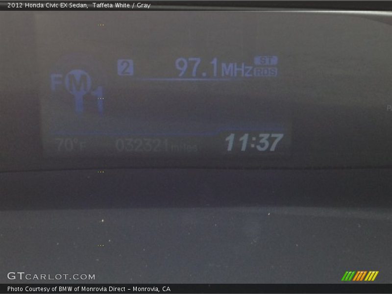 Taffeta White / Gray 2012 Honda Civic EX Sedan