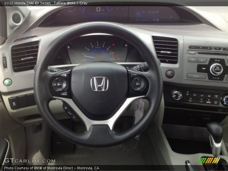 Taffeta White / Gray 2012 Honda Civic EX Sedan