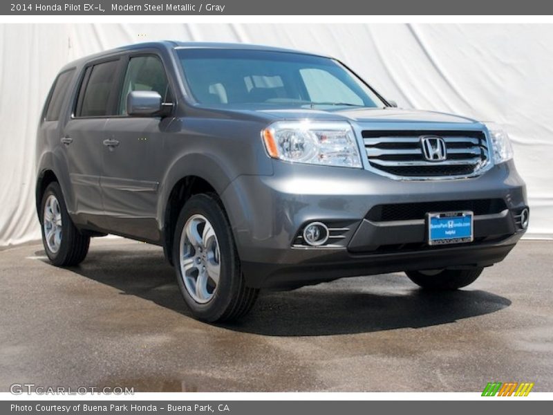 Modern Steel Metallic / Gray 2014 Honda Pilot EX-L