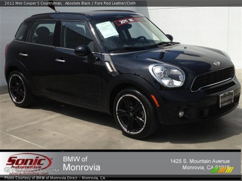 Absolute Black / Pure Red Leather/Cloth 2011 Mini Cooper S Countryman