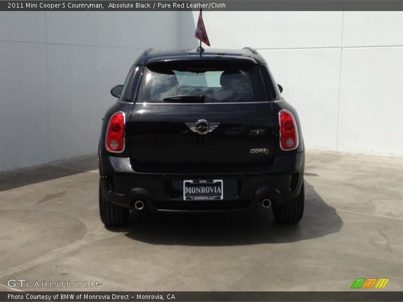 Absolute Black / Pure Red Leather/Cloth 2011 Mini Cooper S Countryman