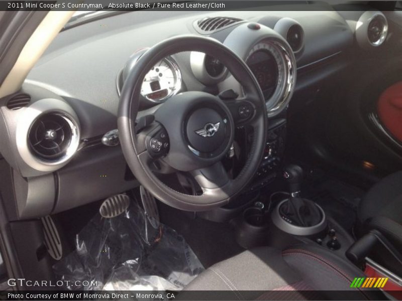 Absolute Black / Pure Red Leather/Cloth 2011 Mini Cooper S Countryman