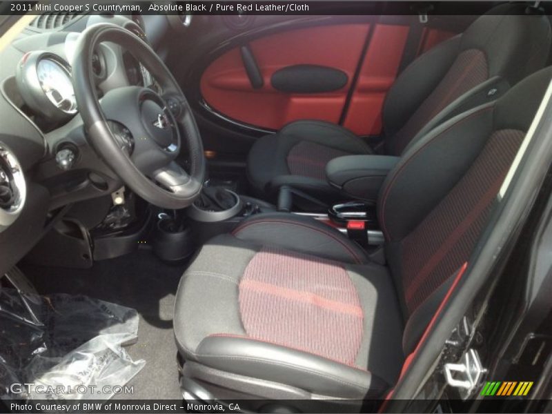 Absolute Black / Pure Red Leather/Cloth 2011 Mini Cooper S Countryman