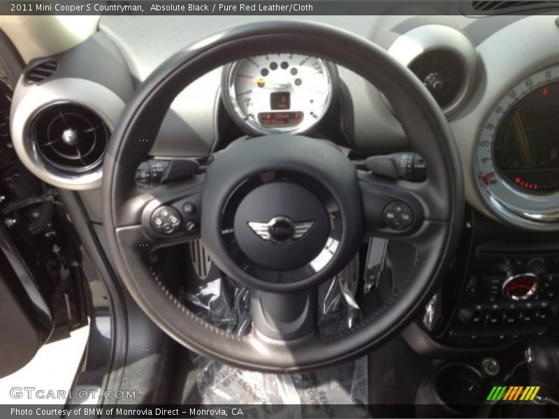 Absolute Black / Pure Red Leather/Cloth 2011 Mini Cooper S Countryman