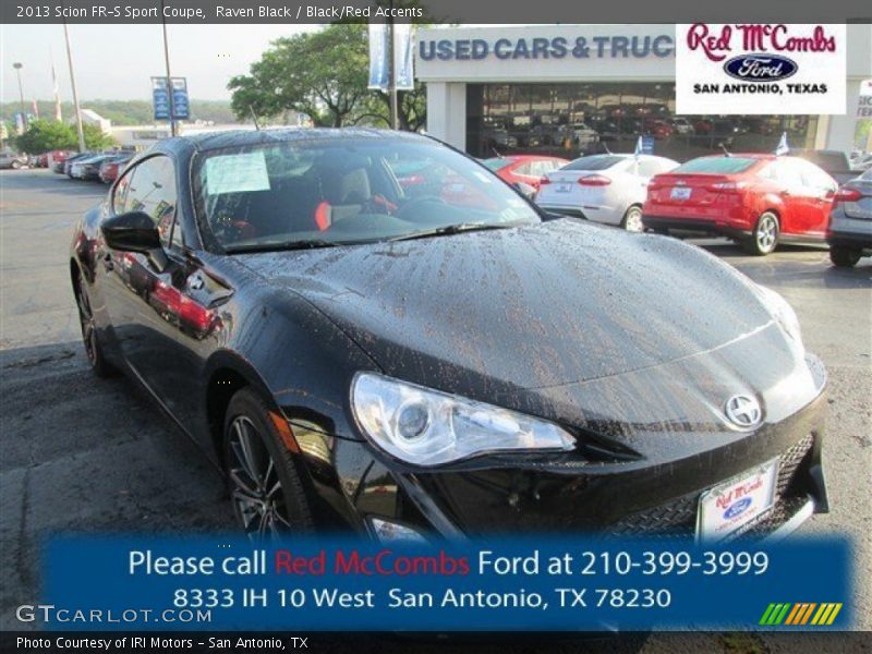 Raven Black / Black/Red Accents 2013 Scion FR-S Sport Coupe