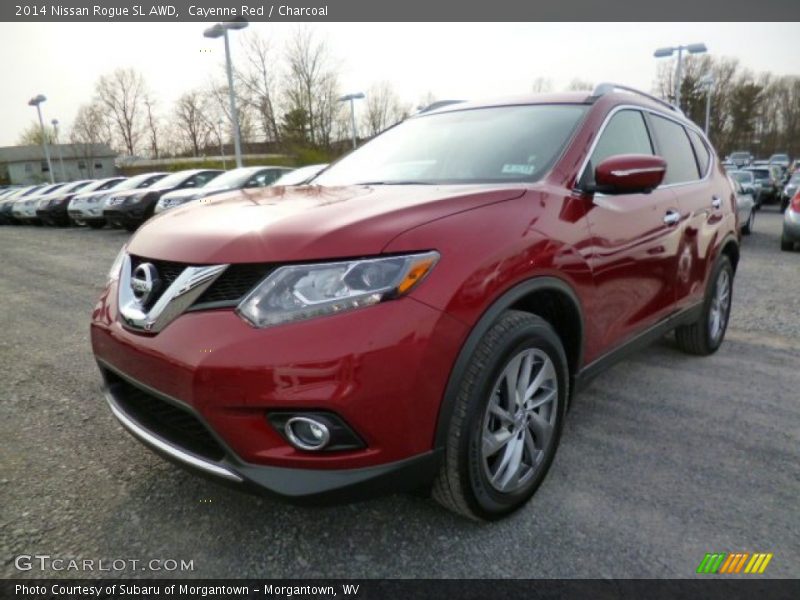 Cayenne Red / Charcoal 2014 Nissan Rogue SL AWD