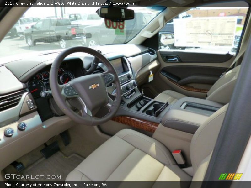 White Diamond Tricoat / Cocoa/Dune 2015 Chevrolet Tahoe LTZ 4WD
