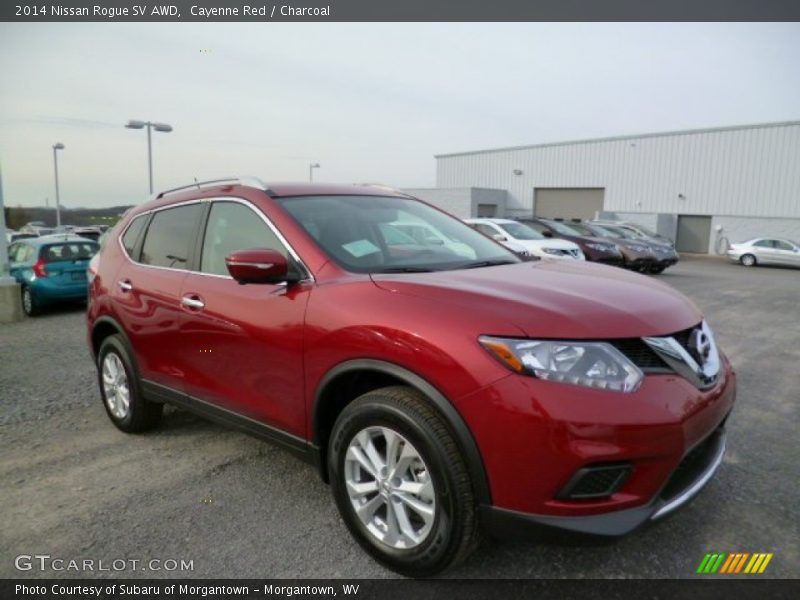 Cayenne Red / Charcoal 2014 Nissan Rogue SV AWD