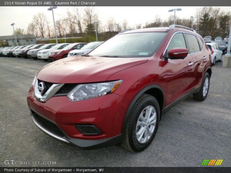 Cayenne Red / Charcoal 2014 Nissan Rogue SV AWD