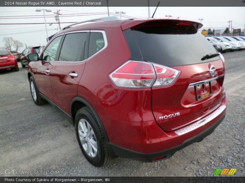 Cayenne Red / Charcoal 2014 Nissan Rogue SV AWD