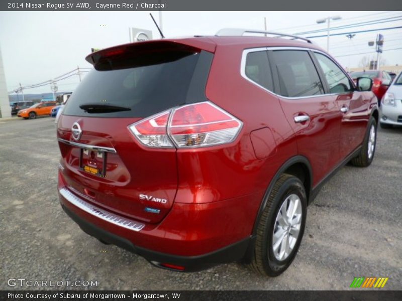 Cayenne Red / Charcoal 2014 Nissan Rogue SV AWD