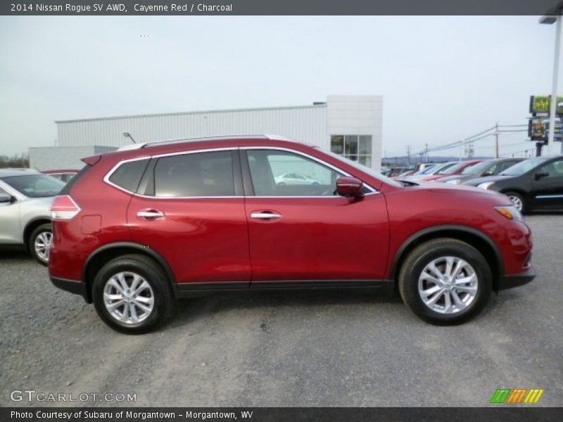 Cayenne Red / Charcoal 2014 Nissan Rogue SV AWD
