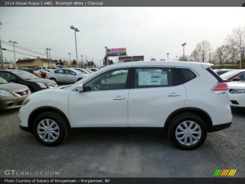 Moonlight White / Charcoal 2014 Nissan Rogue S AWD