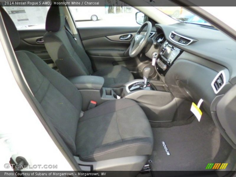 Moonlight White / Charcoal 2014 Nissan Rogue S AWD