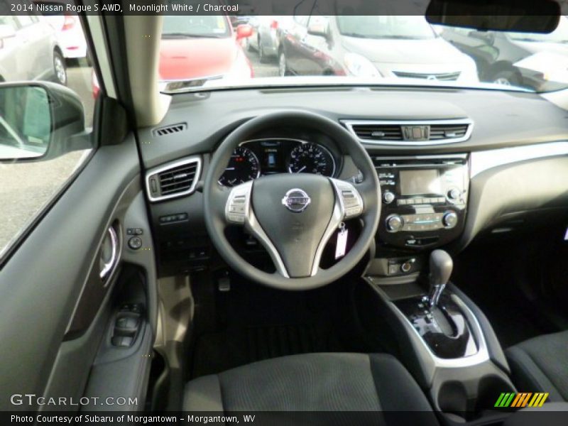 Moonlight White / Charcoal 2014 Nissan Rogue S AWD