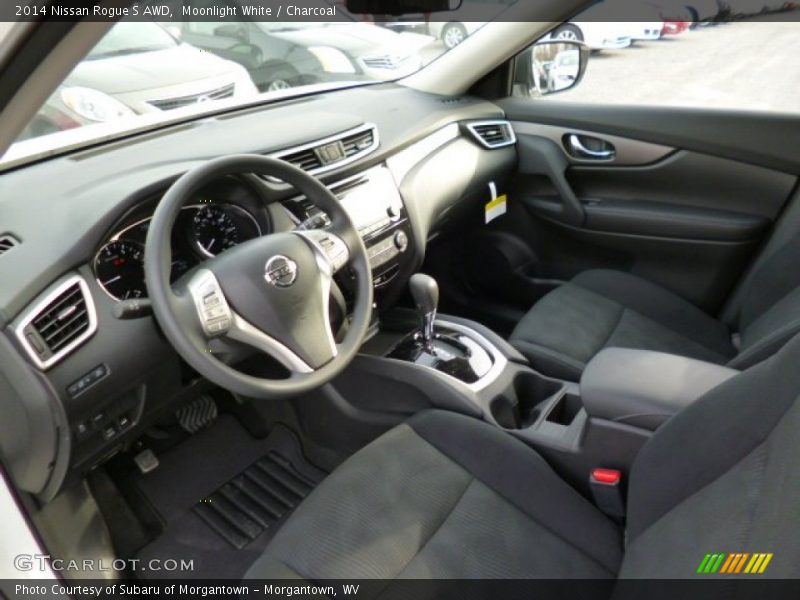 Moonlight White / Charcoal 2014 Nissan Rogue S AWD