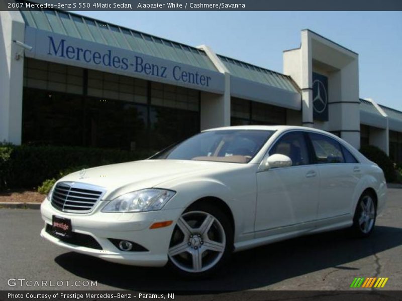 Alabaster White / Cashmere/Savanna 2007 Mercedes-Benz S 550 4Matic Sedan