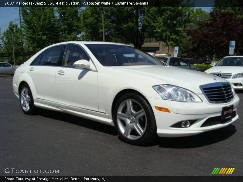 Alabaster White / Cashmere/Savanna 2007 Mercedes-Benz S 550 4Matic Sedan