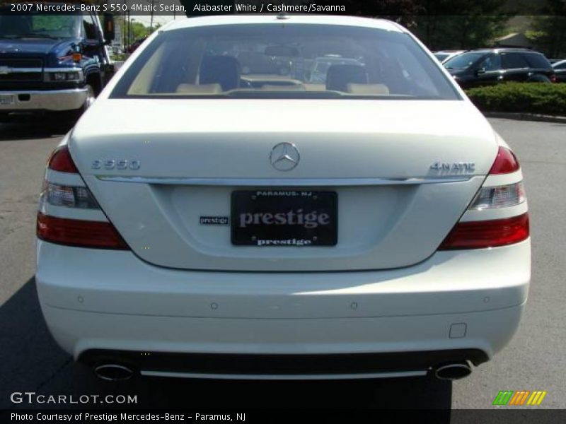 Alabaster White / Cashmere/Savanna 2007 Mercedes-Benz S 550 4Matic Sedan