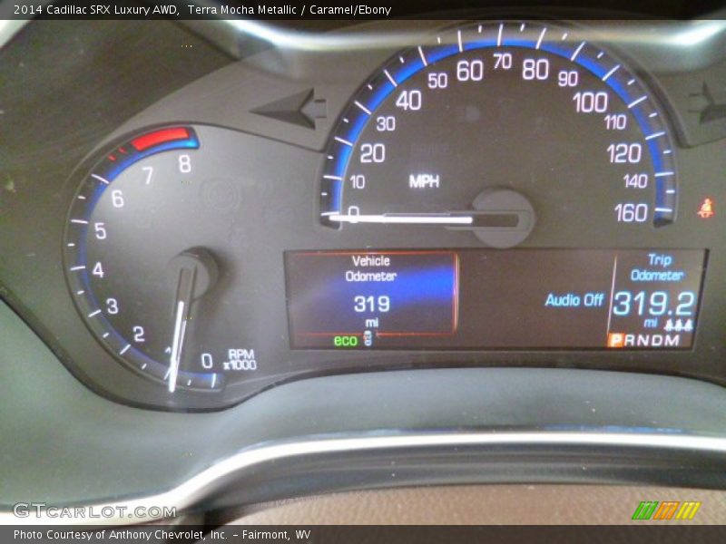 Terra Mocha Metallic / Caramel/Ebony 2014 Cadillac SRX Luxury AWD