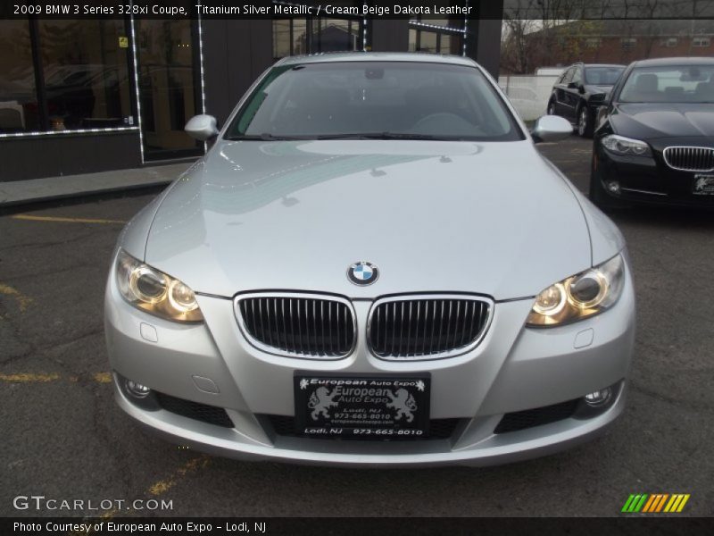 Titanium Silver Metallic / Cream Beige Dakota Leather 2009 BMW 3 Series 328xi Coupe