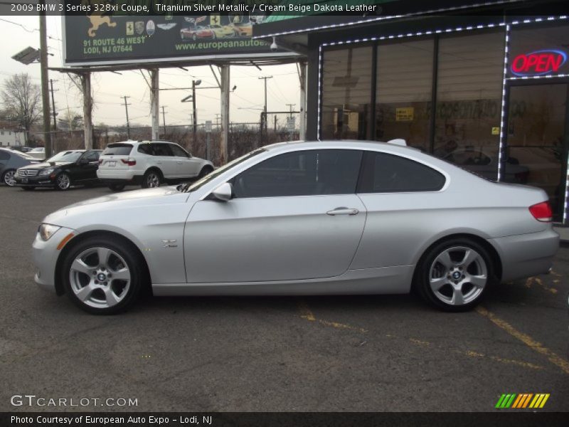 Titanium Silver Metallic / Cream Beige Dakota Leather 2009 BMW 3 Series 328xi Coupe