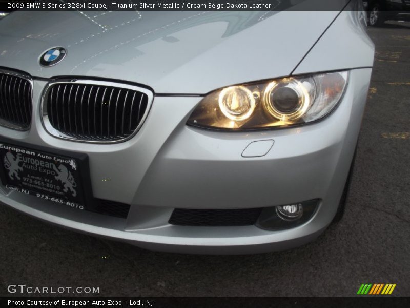 Titanium Silver Metallic / Cream Beige Dakota Leather 2009 BMW 3 Series 328xi Coupe
