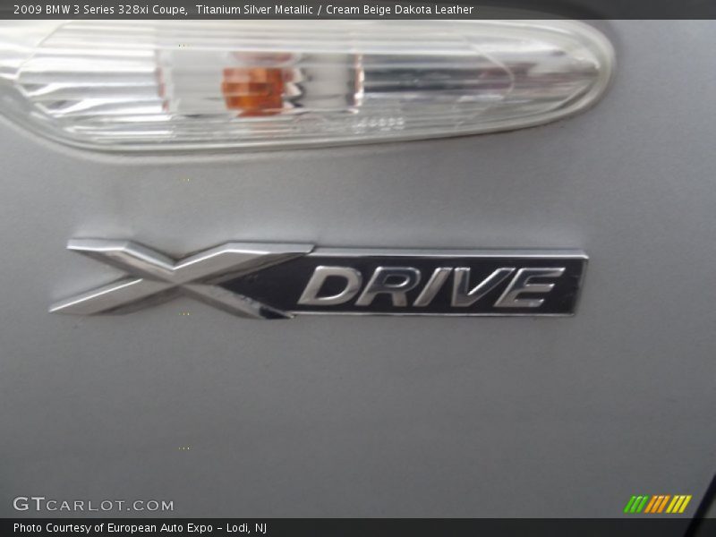Titanium Silver Metallic / Cream Beige Dakota Leather 2009 BMW 3 Series 328xi Coupe