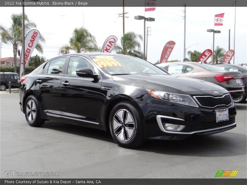 Ebony Black / Beige 2012 Kia Optima Hybrid