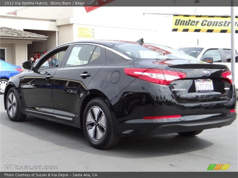 Ebony Black / Beige 2012 Kia Optima Hybrid