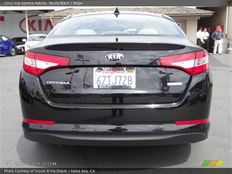 Ebony Black / Beige 2012 Kia Optima Hybrid