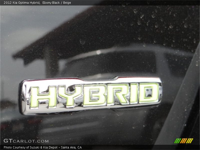 Ebony Black / Beige 2012 Kia Optima Hybrid