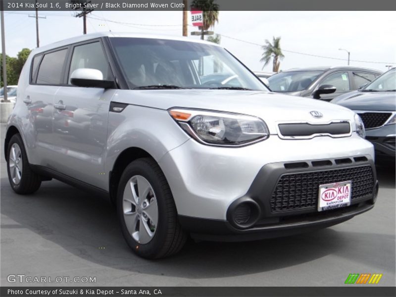 Bright Silver / Black Diamond Woven Cloth 2014 Kia Soul 1.6